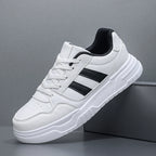 Sanzoog Herren Ledersneaker – Trendige Casual Skateboard-Schuhe mit dicken Sohlen, Plateau & Extra-Groß bis Größe 52