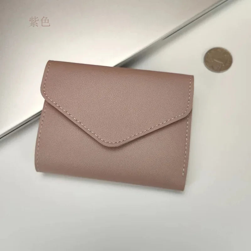 MOONBIFFY Damen Geldbörse Klein – Elegante cartera de piel sintética con botones, tarjetas y bolsillos 