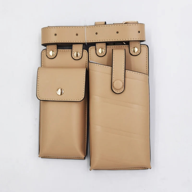 REREKAXI 2er-Set Damen Hip-Hop Bauchtaschen – PU-Leder Fanny Pack & Crossbody Chest Bag, Streetwear Gürteltaschen für Frauen