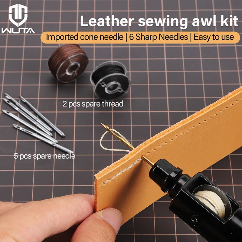 WUTA Leder Handnähmaschine Speedy Stitcher – Profi Nähahle Set für Leder, Canvas & Reparaturen