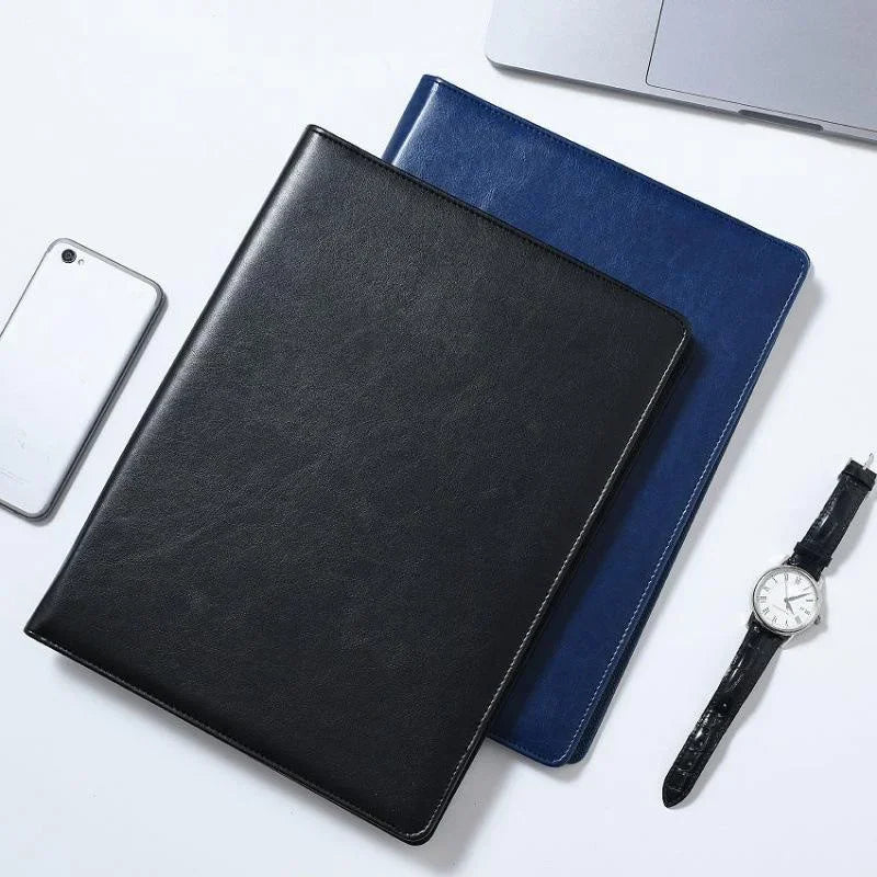 A4 PU-Leder Business Organizer Mappe – Vintage Manager Ordner &amp; Dokumentenmappe mit Klemmbrett für Büro &amp; Führungskräfte 