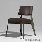 Nordischer Leder-Armchair mit Metallgestell – Vielseitiger Designerstuhl für Esszimmer, Wohnzimmer, Café &amp; Meetingräume