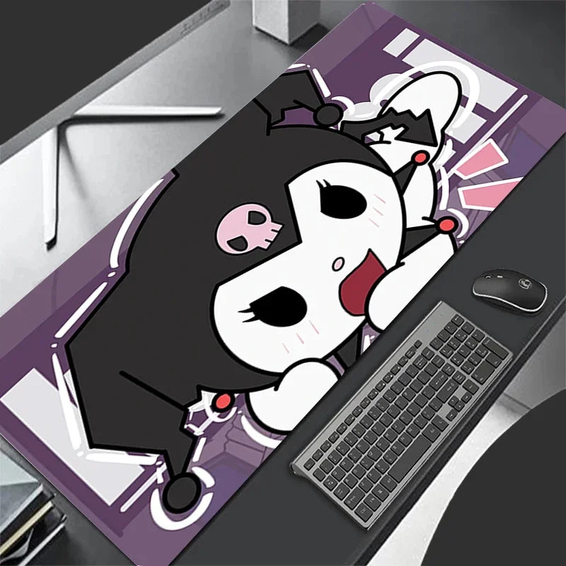 Kawaii Leder Mouse Pad mit Kuromi – Niedliche Gaming & Büro Schreibtischunterlage im Anime-Design von Sanrio