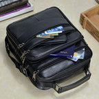 Herren Umhängetasche aus echtem Rindsleder – Hochwertige Leder Messenger Bag mit Reißverschluss für iPad & Alltag