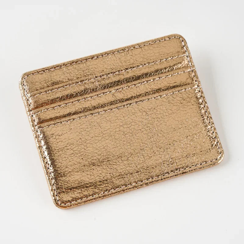 Damen Slim Kartenetui aus PU-Leder – Ultraleichter Kartenhalter für Kreditkarten & Münzen | Dünne Wallet im Casual-Stil