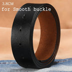 2.8cm 3.0cm 3.3cm 3.5cm 3.8cm Leather Belt Body No Buckle for Smooth Automatic Pin Buckle Belt Strap Without Buckle Men Women