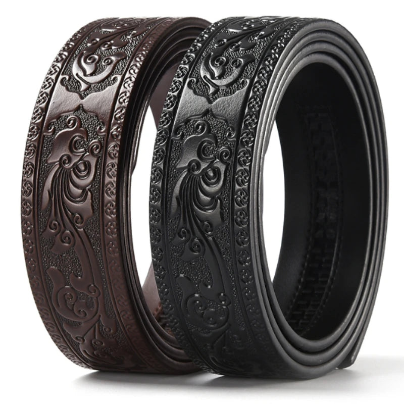 Luxuriöser Herren Ledergürtel mit Automatikverschluss – Schwarz Braun