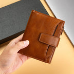 Herren Leder Geldbörse – Kurzform Vintage PU Wallet mit Mehrfachkartenfächern & Geschenkbox