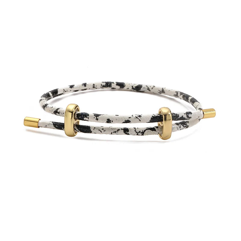 Trendiges PU Leder Wickelarmband mit Animal-Print – Verstellbares Unisex Armband im Kuh-, Schlangen- oder Leopardenmuster, modernes Partnerarmband