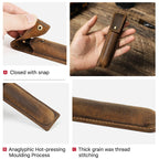 Étui à crayons en cuir Crazy Horse pour 1 à 3 crayons, étui en cuir rétro pour école et bureau 