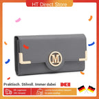 Miss Lulu Damen Geldbörse – Langes PU-Leder Portemonnaie mit Reißverschluss, Kartenfächern, Münzfach & Handyfach