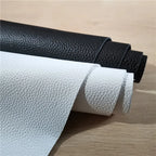 Lychee-Prägung Rindsleder am Stück – Schwarzes &amp; Weißes Top-Layer Echtleder 1,4–1,6 mm pour sacs à dos, sacs à main et meubles