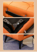 Quadratischer Lederhocker – Moderner Wohnraum-Fußhocker im amérikanisch-italienischen Stil