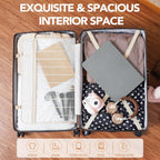 Urecity 3-teiliges Vintage PU-Leder Rolling Luggage Set – 20/24/28 Zoll Trolley Koffer mit Handtasche für Damen & Herren