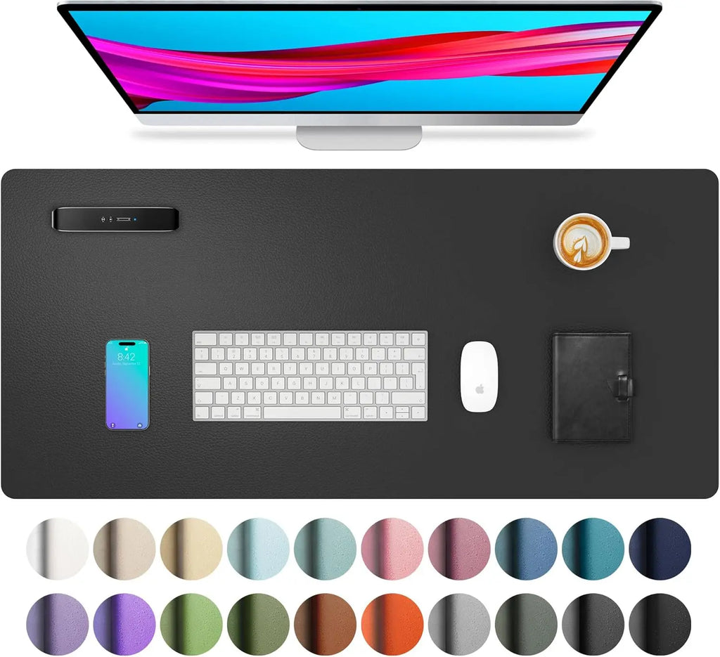 Großes Leder Mousepad & Schreibtischunterlage – Wasserdichte PU Leder Desk Mat für Büro, Homeoffice & Gaming