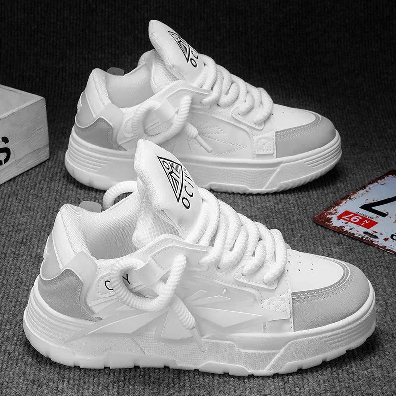 Akexiya Herren Sneaker – Zapatillas deportivas informales de diseñador con cuero de PU, zapatillas de plataforma, estilo skater, atmungsaktiv y komfortabel