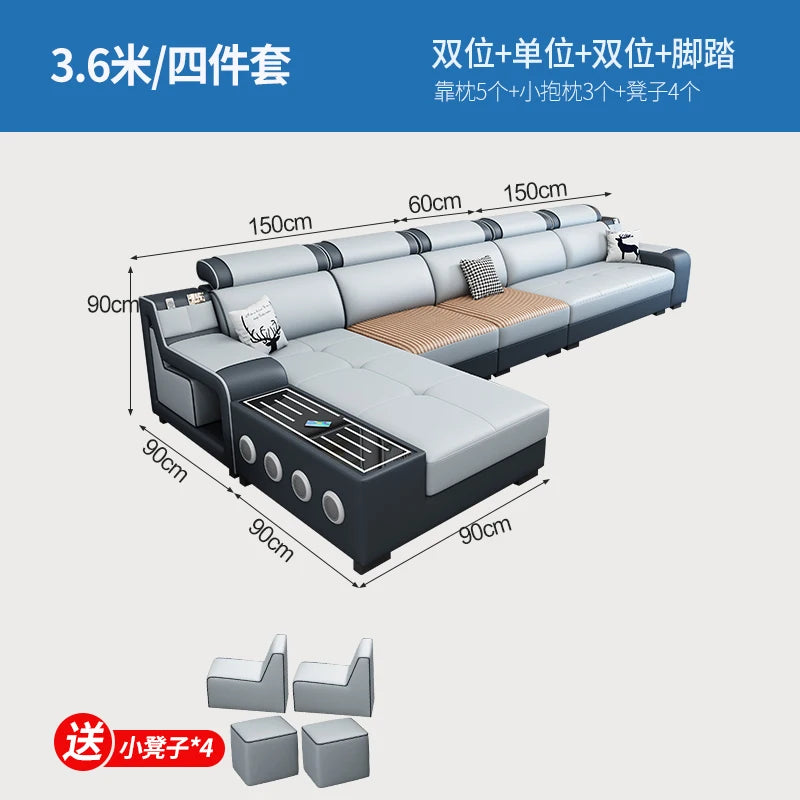 Designer Luxus Ledersofa – Modernes, erweiterbares Center-Seater & Sectional Sofa aus Echtleder für exklusive Wohnräume