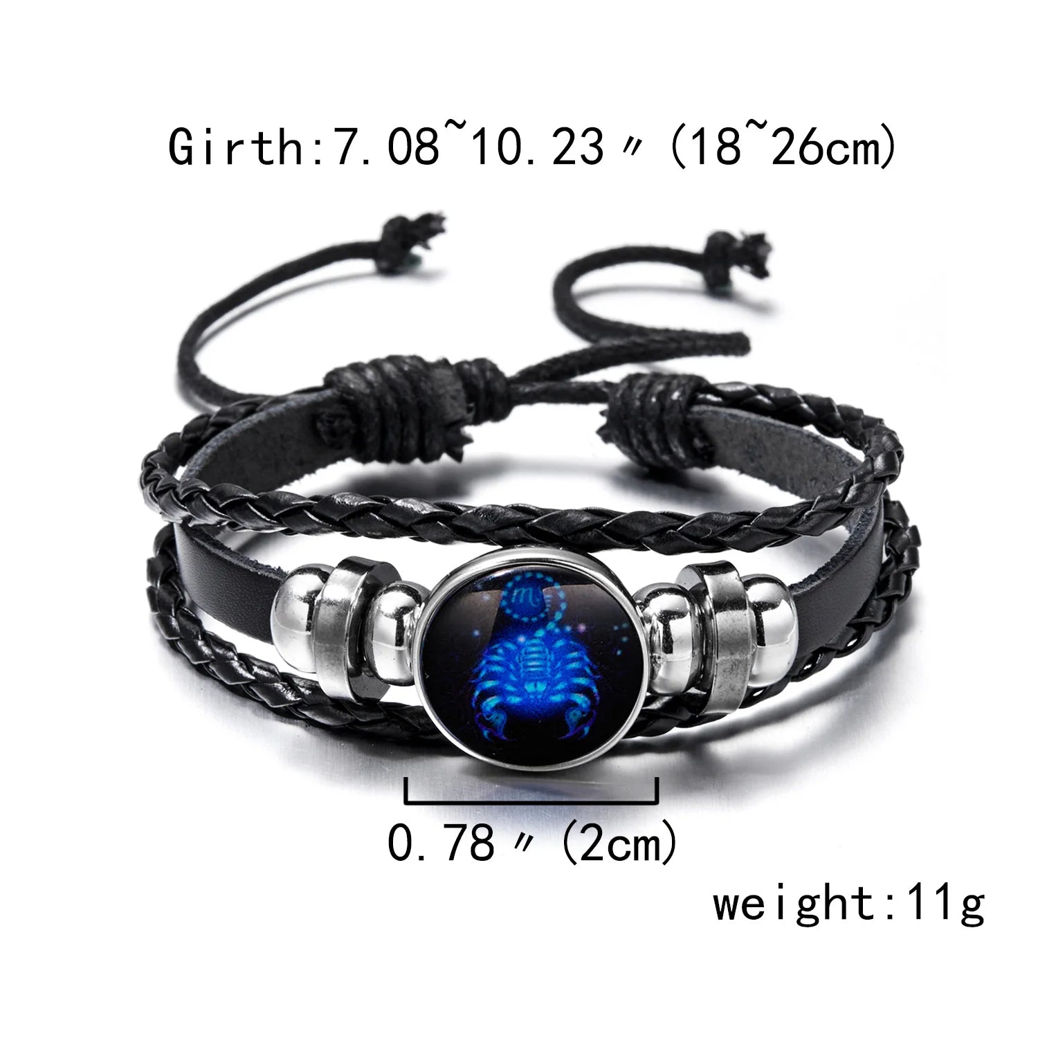 Zodiac Lederarmband mit Sternzeichen – Leuchtendes Vintage Multilayer Wickelarmband für Damen & Herren, 12 Sternzeichen Charm Armband