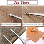 Professionelles Leder Craft Werkzeugset – Handnäh- &amp; Reparaturset mit Nahtkanal-Groovern, Stichrad &amp; Schnitzwerkzeugen