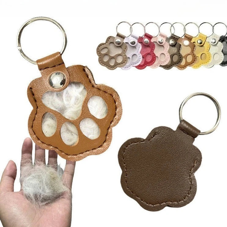 Leder Tierhaar Erinnerungs-Schlüsselanhänger – Emotionales Keepsake Keychain & Gedenk-Bag-Charm für Hunde- & Katzenliebhaber