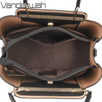 Luxus Damen Schultertasche 3-lagig – Große Crossbody & Shopper Handtasche aus weichem Kunstleder (2024)