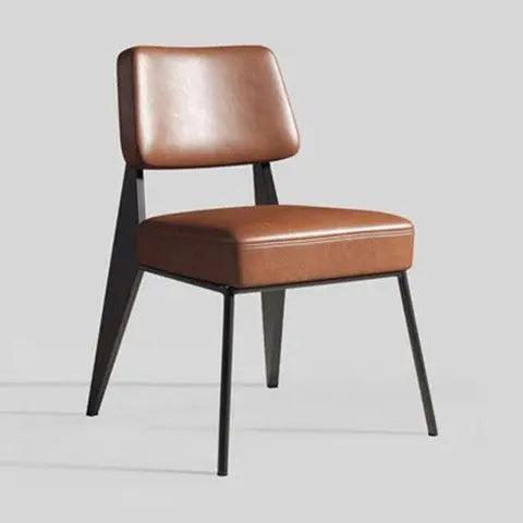 Nordischer Leder-Armchair mit Metallgestell – Vielseitiger Designerstuhl für Esszimmer, Wohnzimmer, Café &amp; Meetingräume