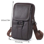 MOJOYCE Herren Leder Messenger & Bauchtasche – Tragbare Cowhide Crossbody Bag mit Multi-Fächern für Outdoor, Sport & Alltag