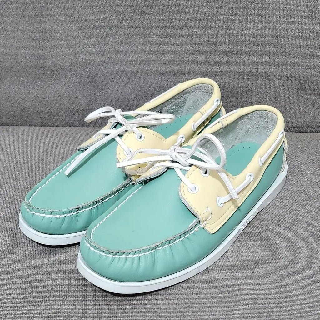 Handgefertigte Herren Bootsschuhe aus echtem Rindsleder – Klassische Leder Mokassins & Casual Loafer für Alltag und Freizeit