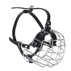 Robuster Drahtkorb-Hundemaulkorb mit PU-Leder-Riemen – Atmungsaktiver, sicherer Trainings-Maulkorb für mittelgroße & große Hunde