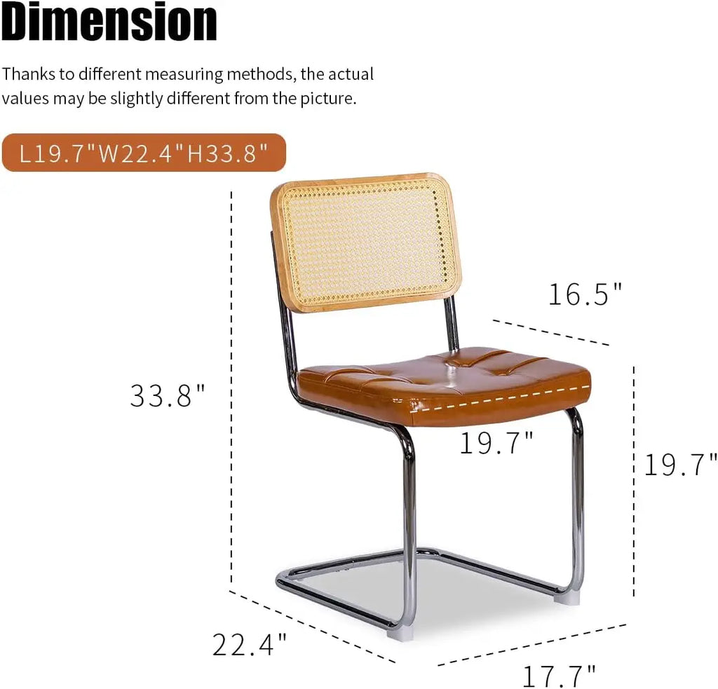 Moderne Rattan-Esszimmerstühle aus Kunstleder mit Chrombeinen – Sillas auxiliares de diseño de mediados de siglo para Esszimmer, Wohnzimmer &amp; Küche