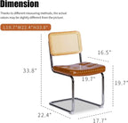 Moderne Rattan-Esszimmerstühle aus Kunstleder mit Chrombeinen – Sillas auxiliares de diseño de mediados de siglo para Esszimmer, Wohnzimmer &amp; Küche
