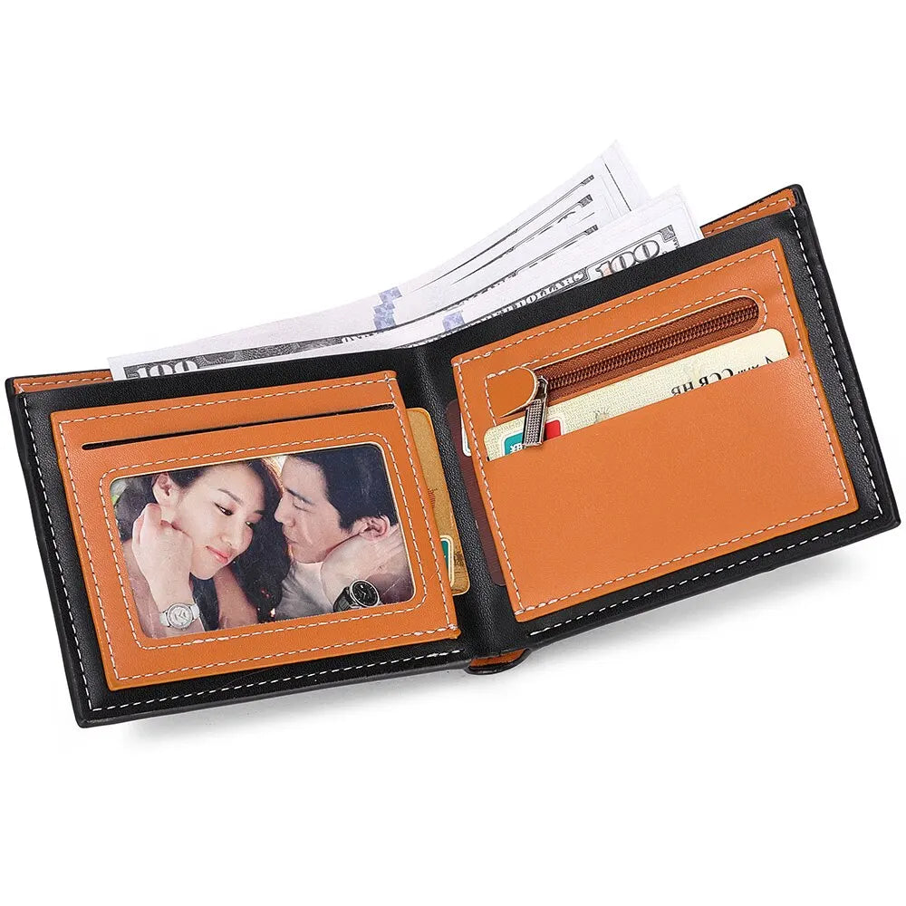 Carbon Fiber Herren Kurzgeldbörse – Slim Wallet mit Kartenfächern, Reißverschlussfach &amp; Münzfach