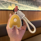 A–Z Leder Initialen Schlüsselanhänger – Geflochtenes Armband-Keyring mit Buchstaben Anhänger für Auto, Tasche & Accessoires