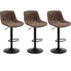 Ralex-Chair Barhocker 3er Set – Höhenverstellbare 360° Dreh-Barstühle aus PU-Leder mit Rückenlehne, moderne Thekenstühle für Küche & Bar