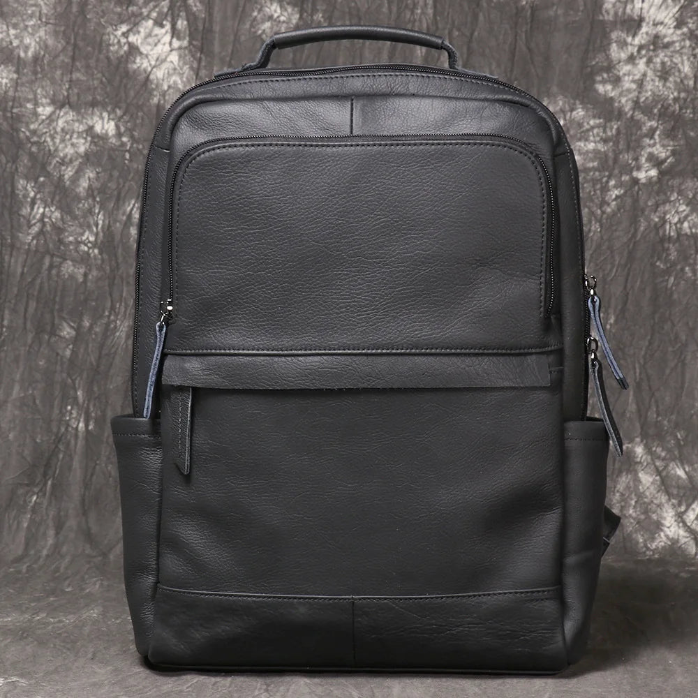 LEATHFOCUS Vintage Leder Rucksack Herren – Mochila cruzada elegante para portátil de 15 pulgadas, exterior, tamaño y tamaño 