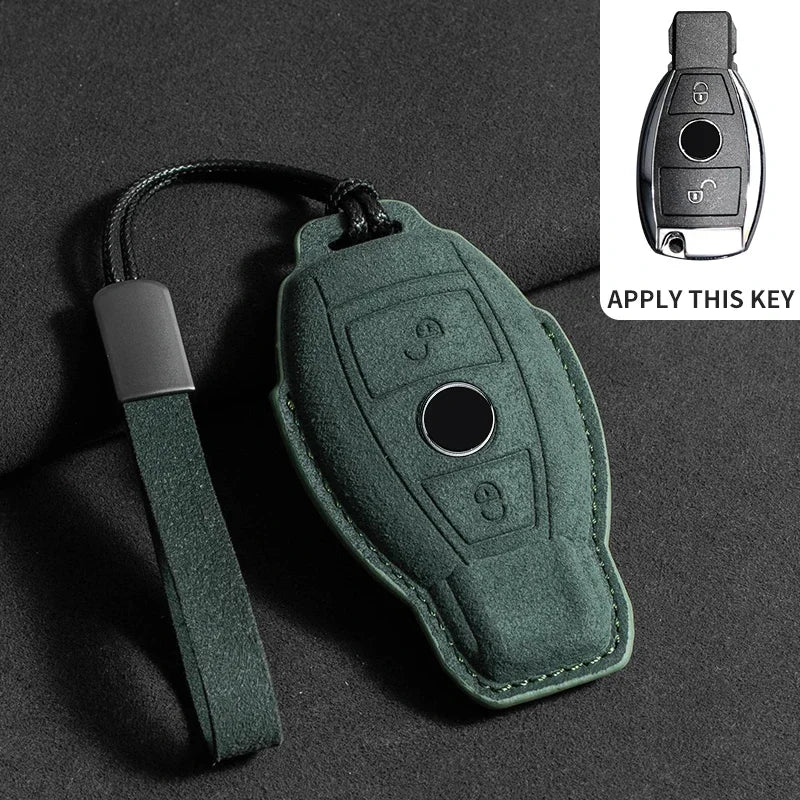 Wildleder Autoschlüssel Hülle für Mercedes-Benz – Edles Key Case Cover für E-Klasse W213/W205, CLA & AMG Modelle (2018–2020)