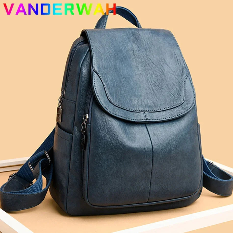 Eleganter Damen Leder-Rucksack – Modischer Schulterrucksack in Lederoptik, wasserdicht & vielseitig für Alltag, Schule und Reisen