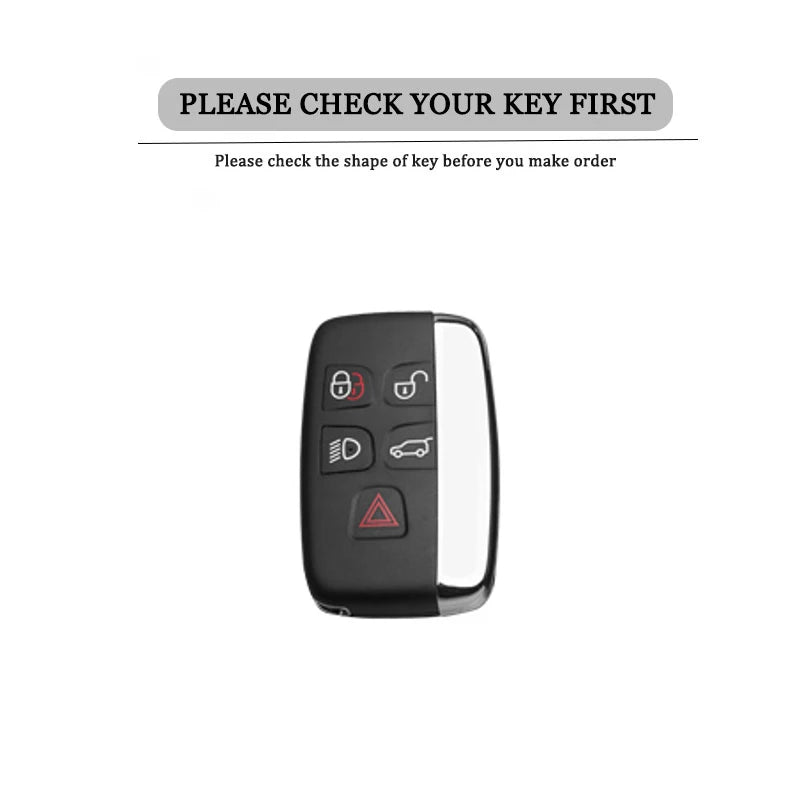 Premium Autoschlüssel Hülle aus Metall & Leder für Land Rover & Jaguar – Key Case Cover für Range Rover, Evoque, Velar, Discovery 4, XE, XF & XJ