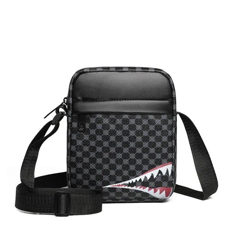 Herren Crossbody Bag – Verstellbare Schultertasche mit Karomuster für Alltag & Freizeit