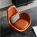 Moderner Drehbarer Lounge Chair aus PU-Leder mit Metallfuß – Komfortabler Relaxsessel für Wohnzimmer, Apartment & Hotel