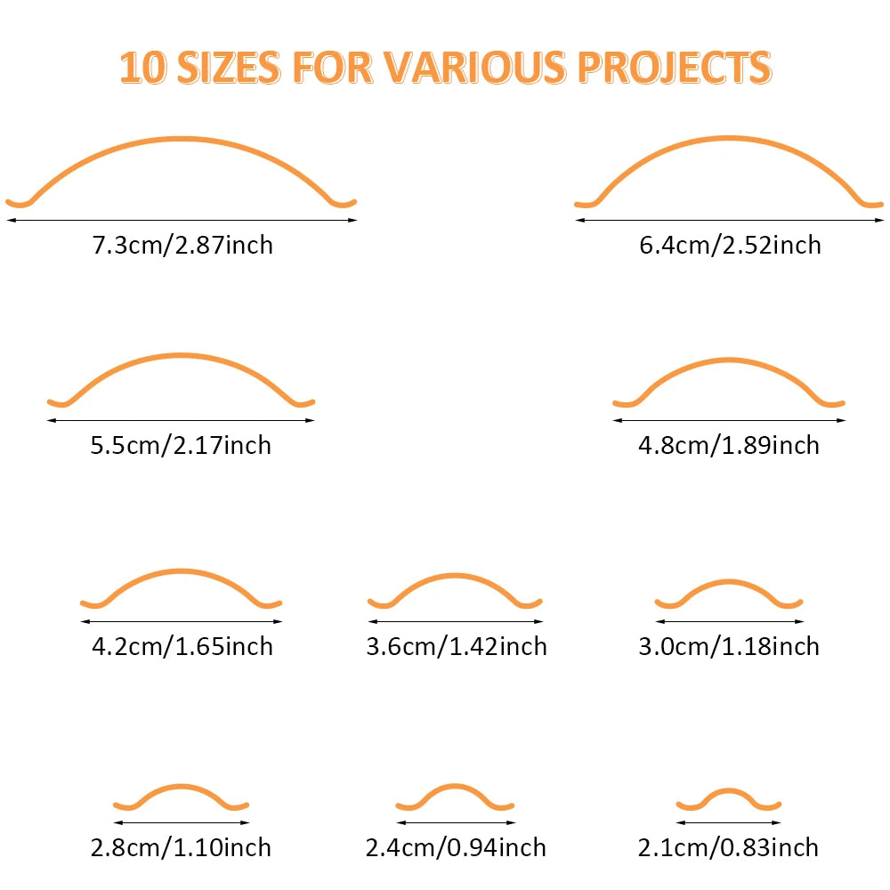 10-teiliges Leder Rundmesser Set – 1/4 Rundklingen aus Carbonstahl für präzise Lederzuschnitte bei Taschen, Gürteln & Uhrenarmbändern