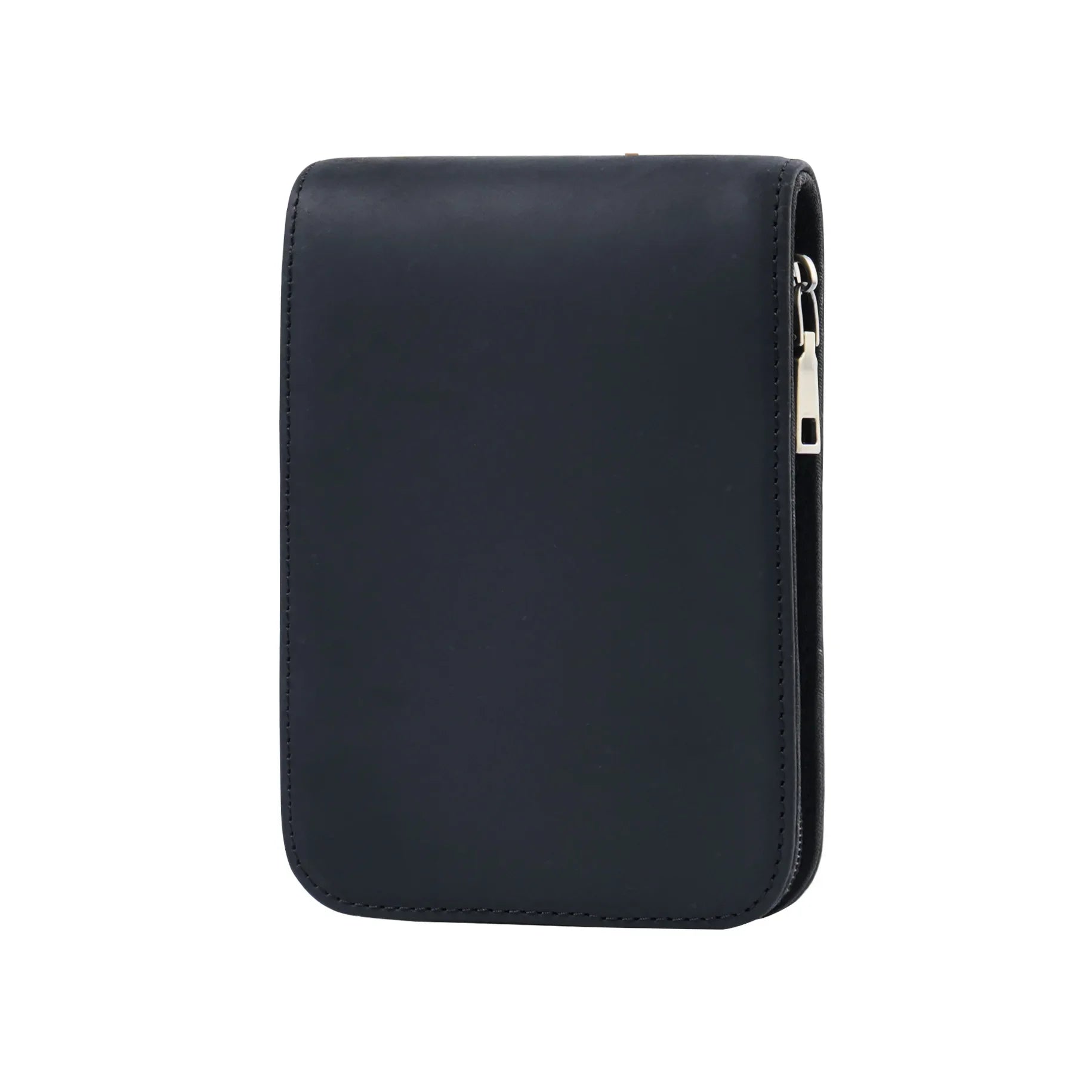 Étui à fermeture éclair en cuir véritable avec 12 emplacements pour supports – Grand étui à fermeture éclair pour bureau, école et voyages