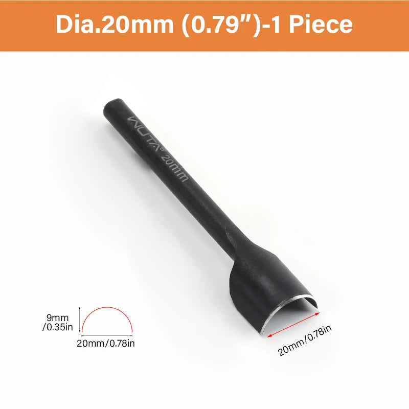 WUTA Basic Series Lederstanzen Set 5–11 tlg. – Halbmond- & Eckenstanzer aus Carbonstahl für Gürtel, Taschen & Riemenenden