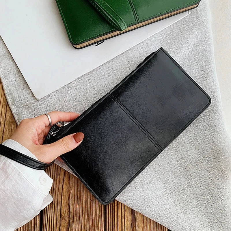 Yogodlns Damen Langgeldbörse aus PU-Leder – Elegante Clutch mit Reißverschluss, Kartenfächern, Münzfach & Handyfach