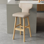 Luxus Barhocker aus Leder & Holz – Moderner minimalistischer Design-Barstuhl im italienischen Stil für Restaurant, Bar & Theke