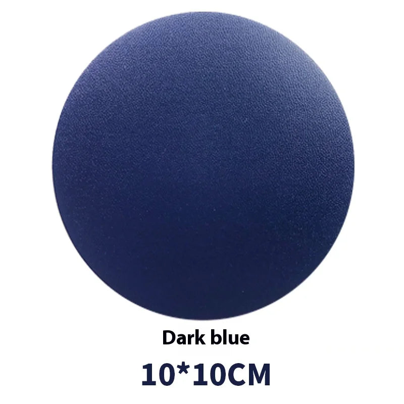 6er Set Kunstleder Getränkeuntersetzer rund – Hitzebeständige & wasserdichte Cup Mats (Ø ca. 10 cm) für stilvollen Tischschutz