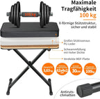 Klappbarer Klavierhocker mit 8 cm PU-Polster – Höhenverstellbarer X-Keyboard-Stuhl in Schwarz, stable &amp; komfortabel
