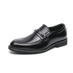 Mocasines de cuero de negocios para hombre: zapatos clásicos sin cordones con forma de zehenform, zapatos de vestir elegantes para la oficina, el tiempo alto y todos los días 