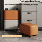 Schuhhocker mit Stauraum aus PU-Leder & Massivholz – Niedriger Sitzhocker für Flur, Wohnzimmer & Kinderzimmer