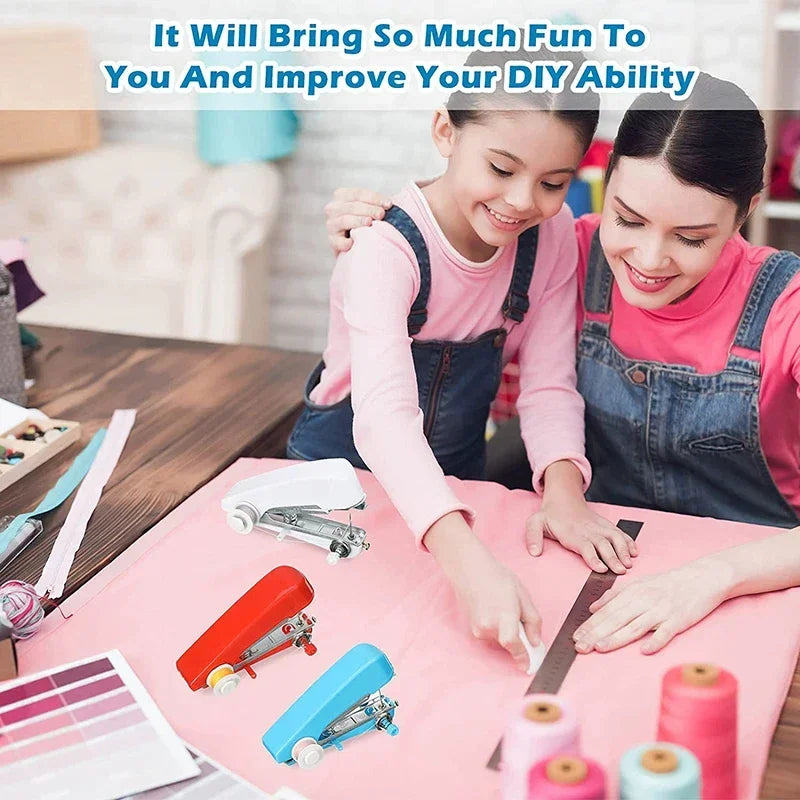 Tragbare Mini Handnähmaschine – Kabellose Manuelle Nähmaschine für DIY, Haushalt, Kleidung &amp; Leder – Praktisches Handgerät für Bastelprojekte 
